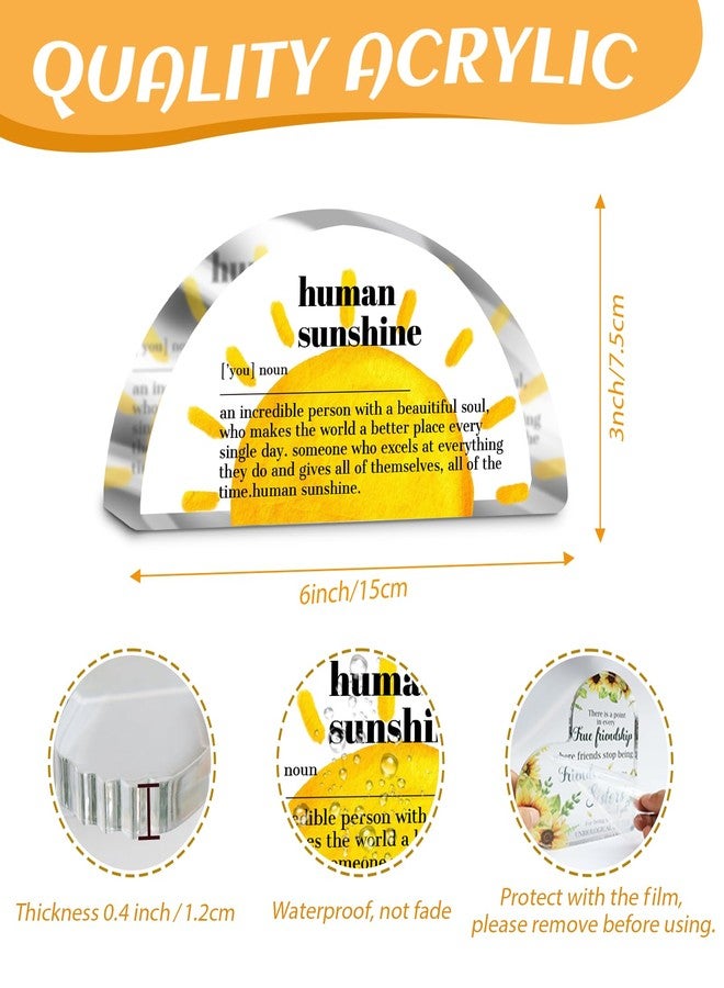 Pigort هدية تحفيزية من Pigort Human Sunshine للنساء والرجال - لوحة مكتبية أكريليك ملهمة للموظفين وزملاء العمل والقادة والمعلمين والمدربين والموجهين 3 × 6 بوصات - Image 2